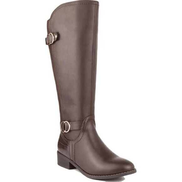 Karen Scott Leandraa Wide-Calf Riding Boots- Dark Brown- Size 7.5 M - Picture 5 of 5